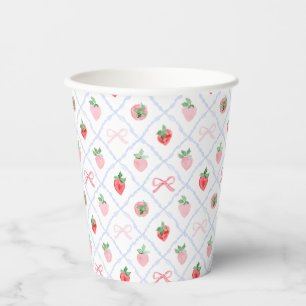 Erdbeeren und Rippenbeeren Pappbecher