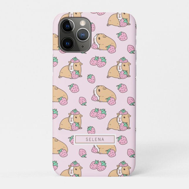 Erdbeeren und Rosa der Guinea Case-Mate iPhone Hülle (Rückseite)