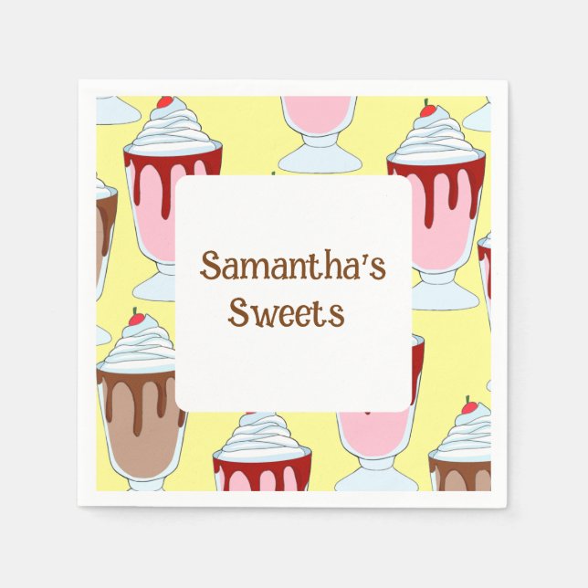 Erdbeeren und Schokolade Serviette (Vorderseite)