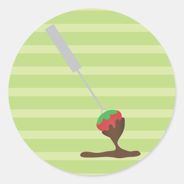 Erdbeeren und Schokoladenfondue Runder Aufkleber (Vorderseite)
