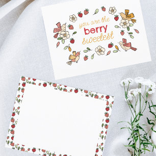 Erdbeeren und Vögel Berry Sweetest Postkarte