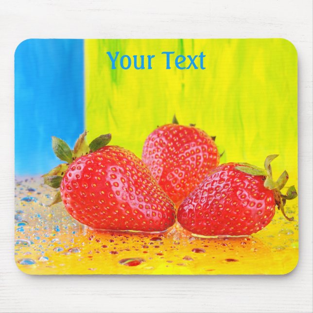 Erdbeeren und Wassertropfen Mousepad (Vorne)