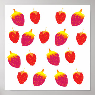 Erdbeeren Vector Zeichnend Poster