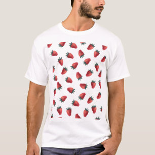 Erdbeeren Wasserfarbe: Spielbares nahtloses Muster T-Shirt