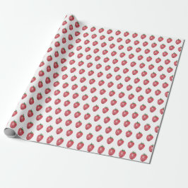 Erdbeeren Wasserfarben Handgestrichen Geschenkpapier