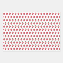 Erdbeeren Wasserfarben Handgestrichen Geschenkpapier Set