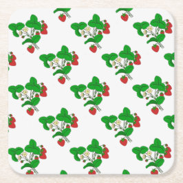 Erdbeeren zum Frühstück Rechteckiger Pappuntersetzer