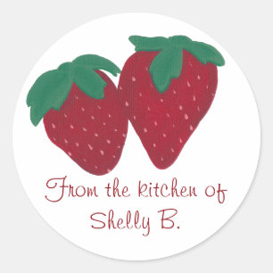 Erdbeererdbeeren von den Küchen-Aufklebern Runder Aufkleber