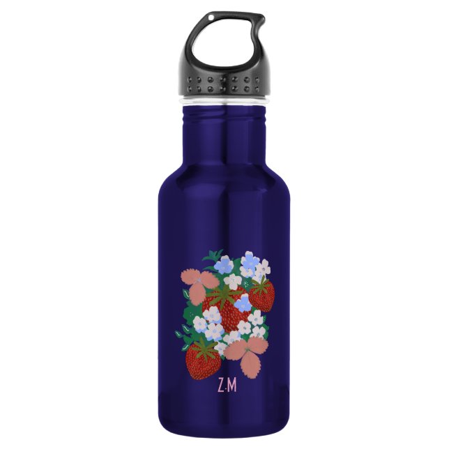 Erdbeerernte Edelstahlflasche (Vorderseite)