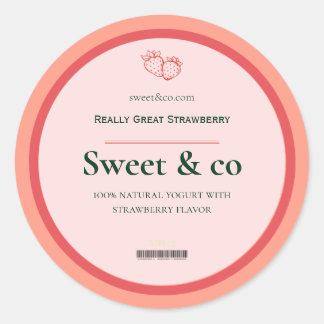 Erdbeeretiketten, Mason-Jar-Etiketten, Body Butter Runder Aufkleber