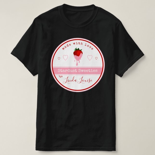 Erdbeeretiketten mit Schokolade T - Shirt (Design vorne)