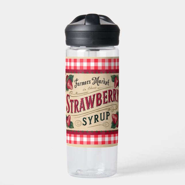 Erdbeerfarm Trinkflasche (Vorderseite)