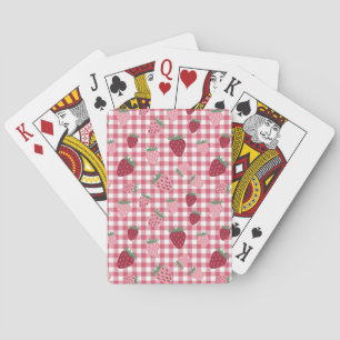 Erdbeerfeldmuster Spielkarten