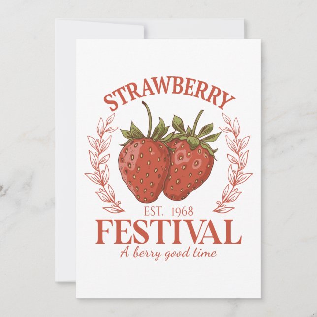 Erdbeerfest Feiertagskarte (Vorderseite)