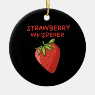 Erdbeerflüsterer Keramik Ornament