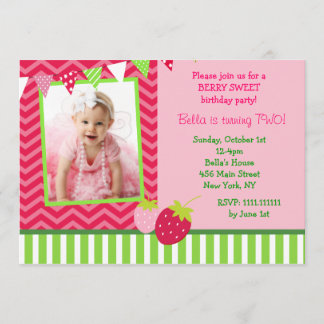 ErdbeerFoto-Geburtstags-Party Einladungen