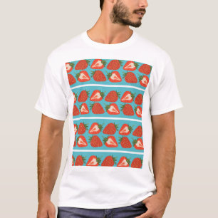 Erdbeerfrüchte: Nahtlose Wiederholung Muster. T-Shirt