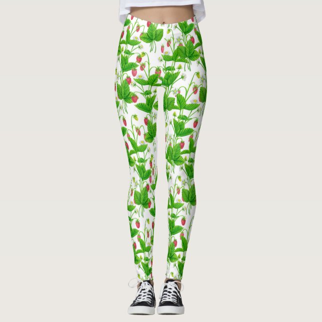 Erdbeergarten Leggings (Vorderseite)