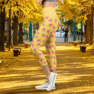 Erdbeergelb Capri Leggings