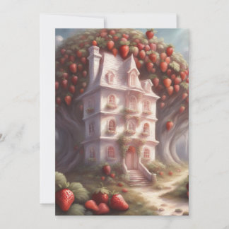 Erdbeerhaus und Party Einladung