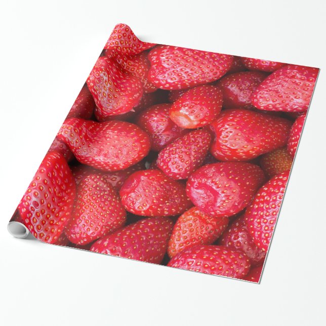 Erdbeerhintergrund Geschenkpapier (Ungerollt)