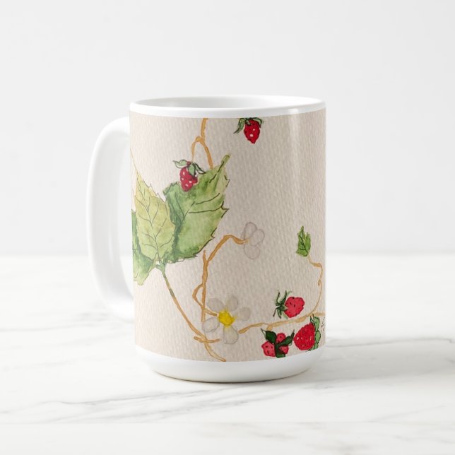 Erdbeerkaffee-Tasse Kaffeetasse (Vorderseite Links)