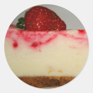 Erdbeerkäsekuchen-Aufkleber Runder Aufkleber