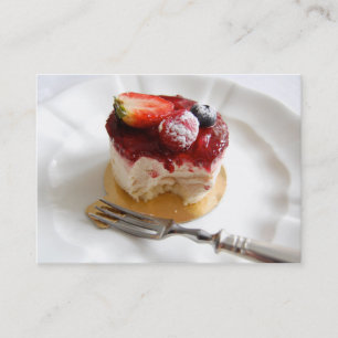 Erdbeerkleine Gateau-Visitenkarte Visitenkarte