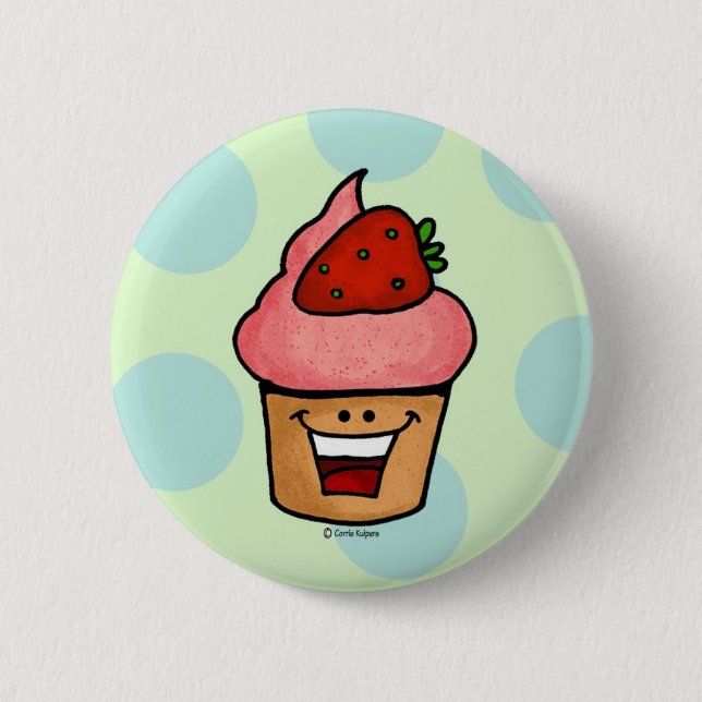 Erdbeerkleiner kuchen button (Vorderseite)
