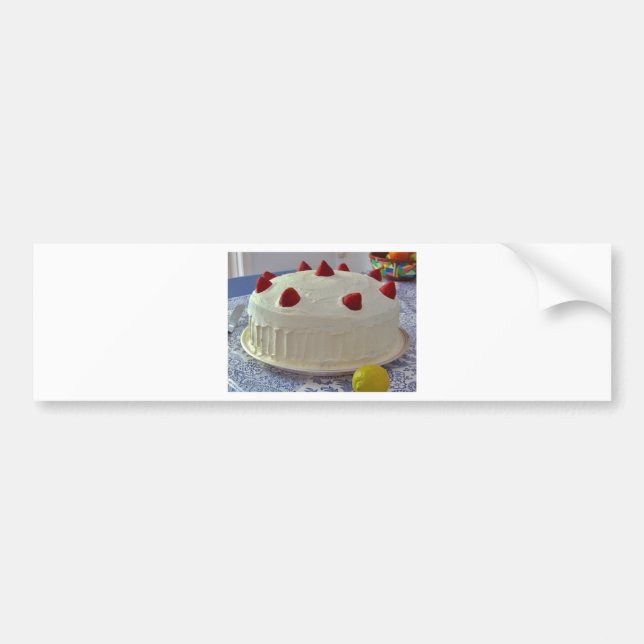 Erdbeerkuchen Autoaufkleber (Vorne)