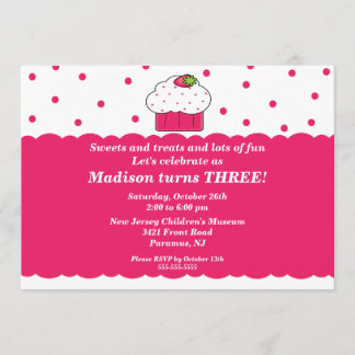 Erdbeerkuchen-Geburtstags-Einladung Einladung