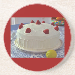 Erdbeerkuchen Getränkeuntersetzer