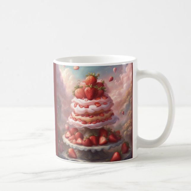 Erdbeerkuchen Kaffee und Dessert Kaffeetasse (Rechts)