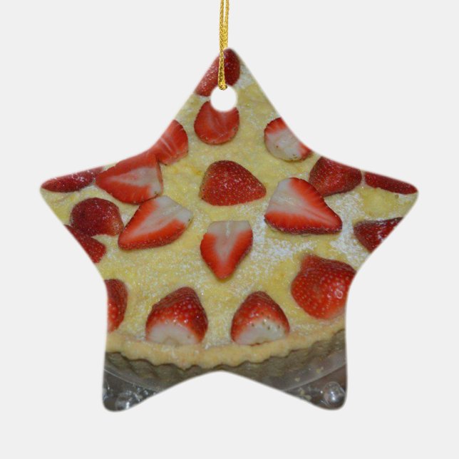 Erdbeerkuchen Keramik Ornament (Vorne)