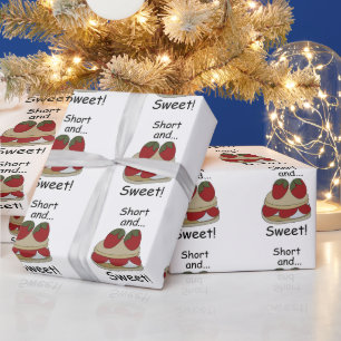 Erdbeerkuchen Kurz und süß lustiges Zitat Geschenkpapier