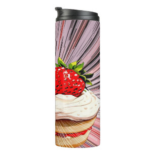 Erdbeerkuchen Nostalgie Thermosbecher