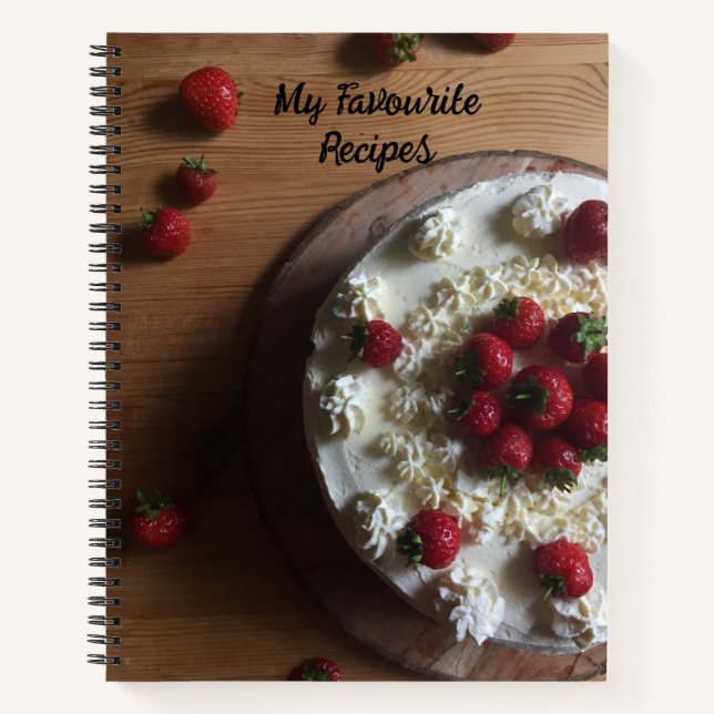 Erdbeerkuchen, Rezeptbuch Notizbuch (Vorderseite)