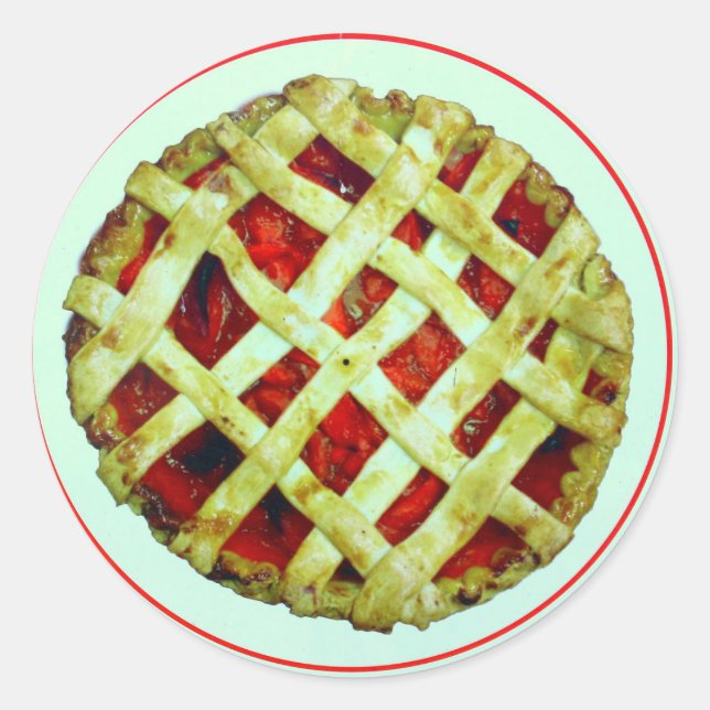 Erdbeerkuchenaufkleber Runder Aufkleber (Vorderseite)
