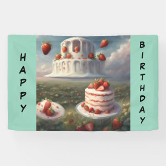 Erdbeerkurzgebäck-Happy-Birthday- Banner