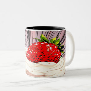 Erdbeerkurzgebäck Nostalgie Zweifarbige Tasse