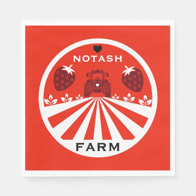 Erdbeerladen Serviette (Vorderseite)