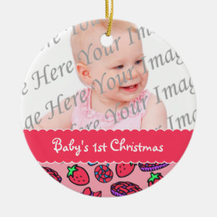 ErdbeerLeckereien Babys 1. Weihnachten Keramik Ornament