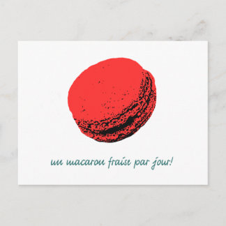 Erdbeermakaroon Postkarte