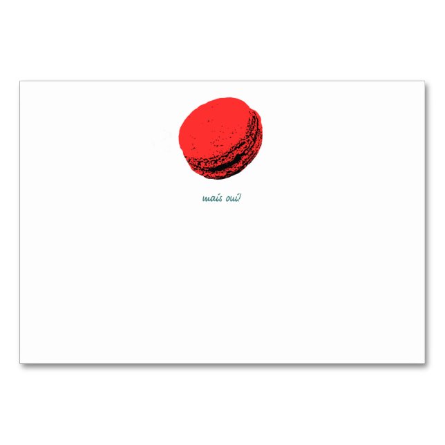 Erdbeermakaroon Tischnummer (Vorderseite)