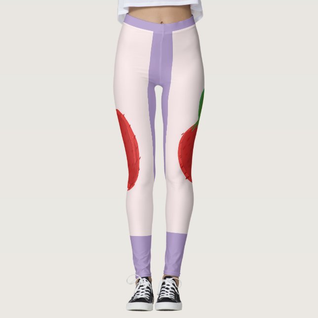 Erdbeermalerei Leggings (Vorderseite)