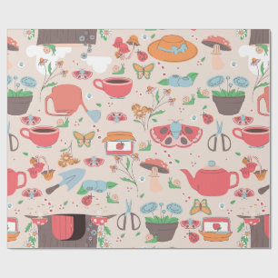 Erdbeermarmelade mit Kernnagelgras Geschenkpapier