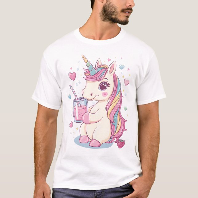 Erdbeermilch-Einhorn (2) T-Shirt (Vorderseite)