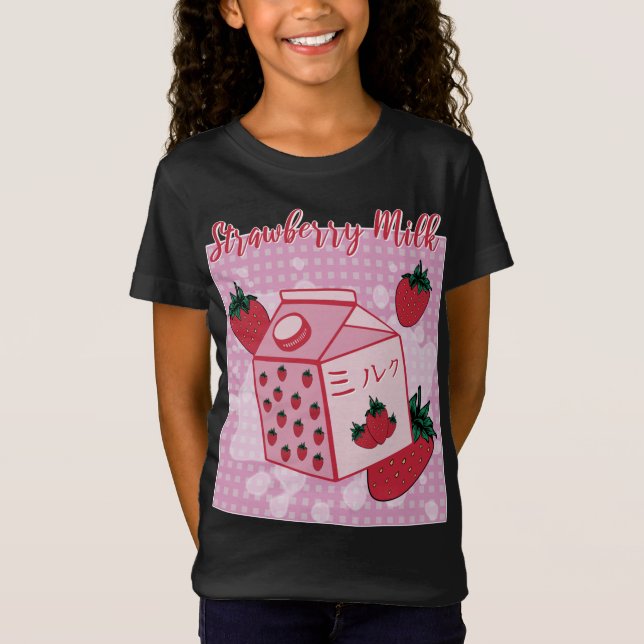 Erdbeermilch Japanischer Retro 90er Jahre Anime Fr T-Shirt (Vorderseite)