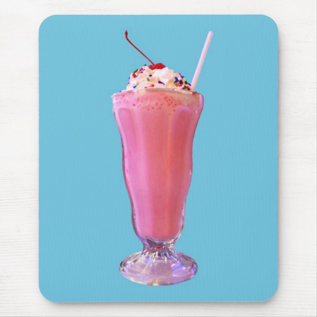 Erdbeermilchshake Mousepad (Vorne)