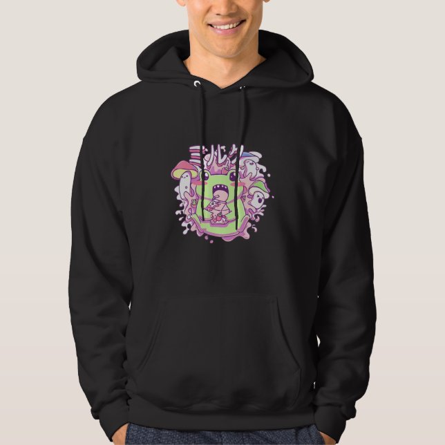 Erdbeermilk Drink Frog Hoodie (Vorderseite)